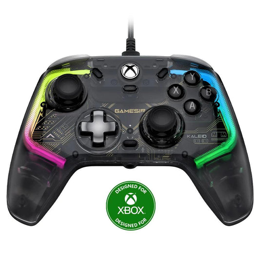 Mandotos GameSir Kaleid Flux Xbox wired controller with Hall Effect joystick for Xbox Series X, Series S, and Xbox One gaming consoles.