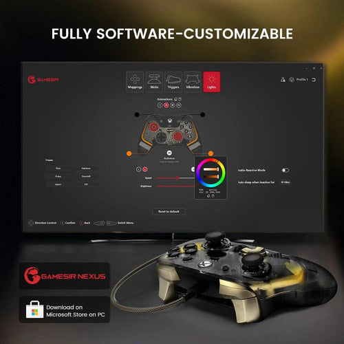 Mandotos GameSir Kaleid Xbox wired controller with Hall Effect joystick for Xbox Series X/S and Xbox One gaming consoles.