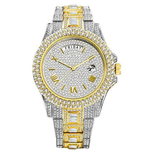 Mandotos Gentlemen's Gold Luxe Watch with a sleek gold band and elegant round dial, showcasing luxury style and craftsmanship.