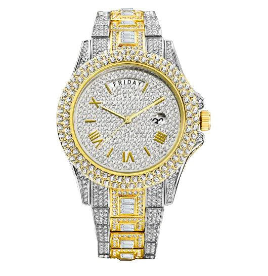 Mandotos Gentlemen's Gold Luxe Watch with a sleek gold band and elegant round dial, showcasing luxury style and craftsmanship.
