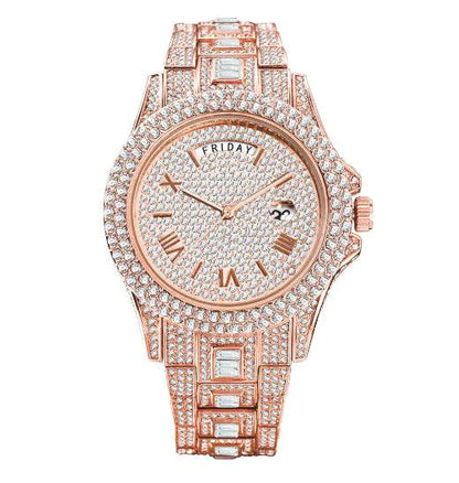 Mandotos Gentlemen's Gold Luxe Watch with a sleek gold-tone band and classic round dial, stylish and sophisticated men's timepiece.