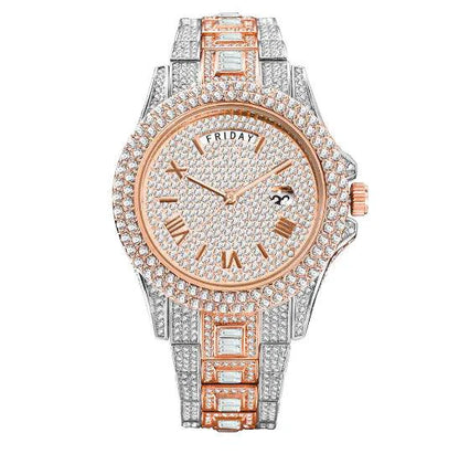 Mandotos Gentlemen's Gold Luxe Watch with a sleek gold band and classic round dial, elegant men's wristwatch.