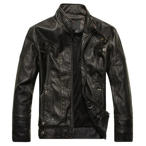 Mandotos men's leather outerwear jacket with sleek design and smooth brown leather, suitable for stylish casual wear.
