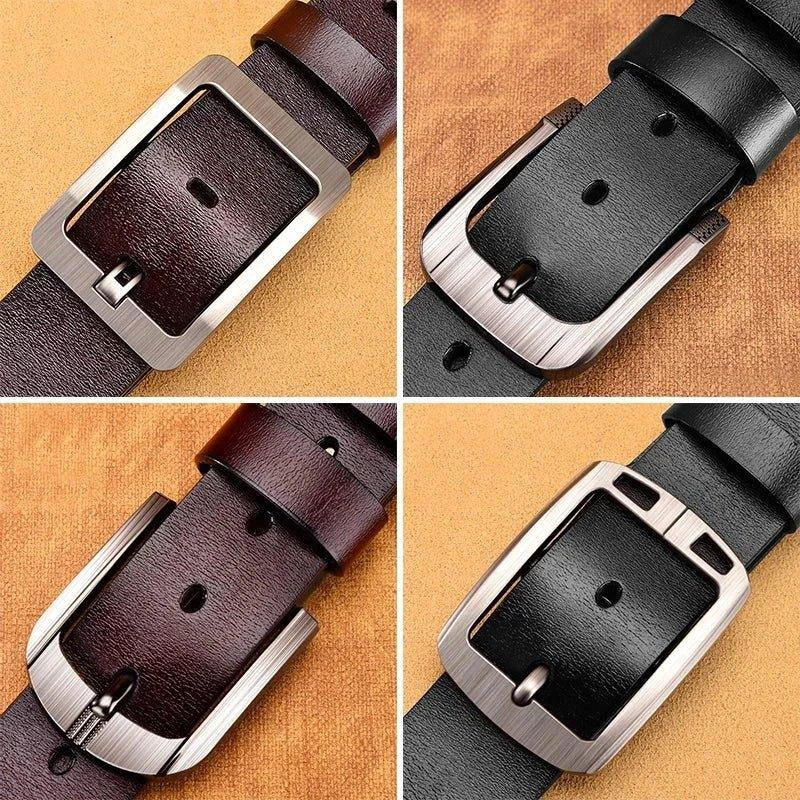 Mandotos genuine leather men's cowboy belt with high-quality buckle, casual and business style, Cowskin design, new 2022 fashion