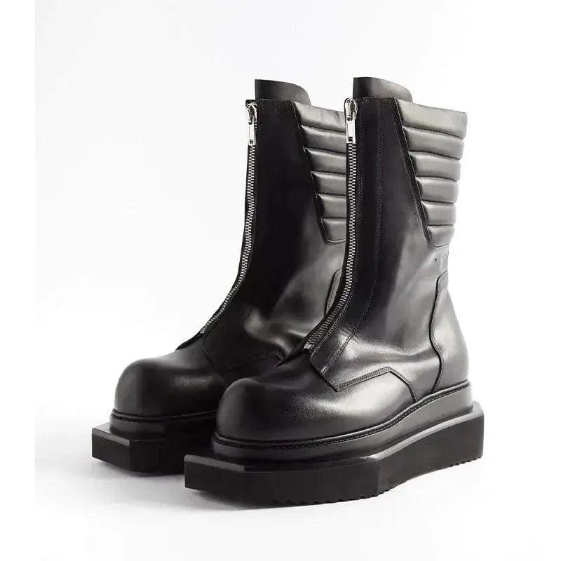 Mandotos genuine leather men's boots featuring a classic design and sturdy construction, perfect for casual or formal wear.
