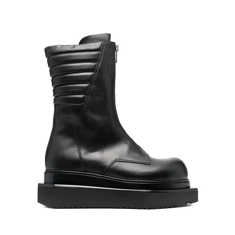 Genuine leather men's boots by MANDOTOS featuring sturdy design and classic style, perfect for casual or formal wear.