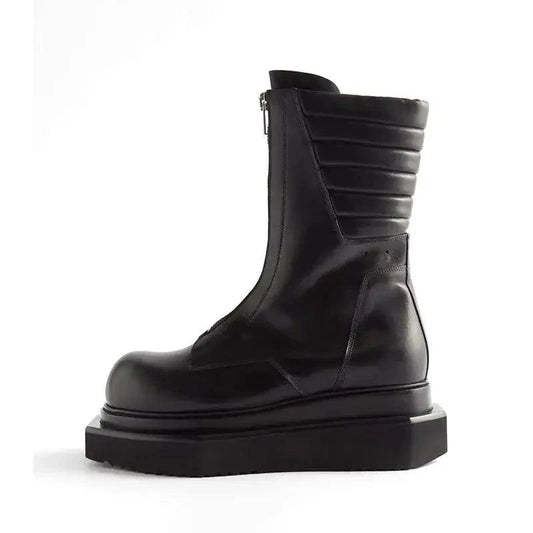 Mandotos genuine leather men's boots with sturdy soles and classic design, perfect for casual or formal wear.
