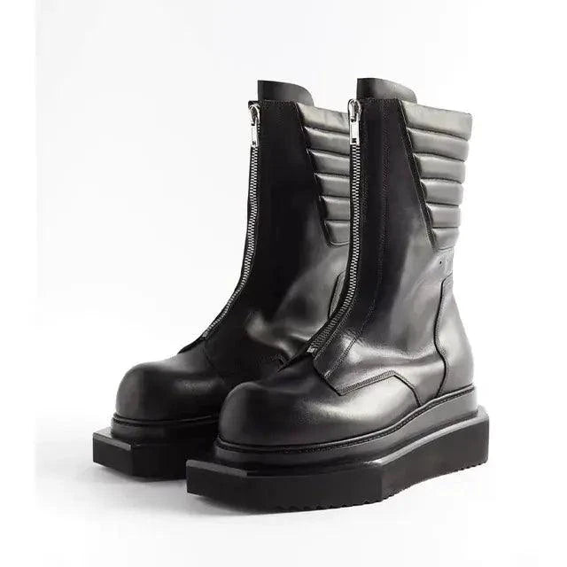 Genuine leather men's boots by MANDOTOS featuring sturdy sole, ankle height, and classic design for casual or formal wear.