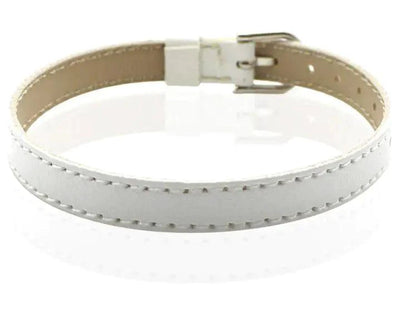 Genuine leather slider bracelet by MANDOTOS featuring a sleek, adjustable design with metal accents and classic styling.