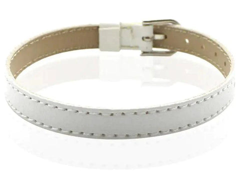 Genuine leather slider bracelet by MANDOTOS featuring a sleek, adjustable design with metal accents and classic styling.