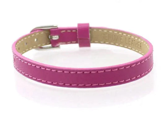 Genuine leather slider bracelet by MANDOTOS featuring adjustable strap and stylish design for men.