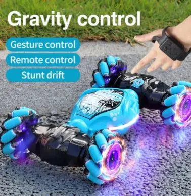 Mandotos gesture-controlled transforming stunt car with sleek design and remote control capabilities for dynamic play.