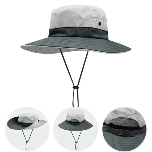 Girls' Ponytail UV Shield Sun Hat by MANDOTOS with wide brim and adjustable strap, designed for sun protection and comfortable wear.