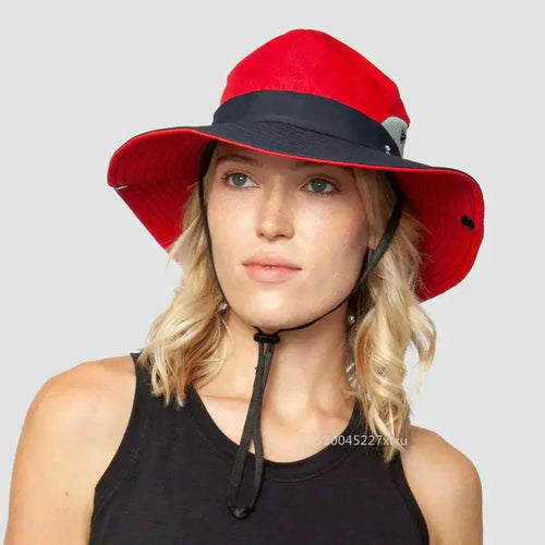 Girls' Ponytail UV Shield Sun Hat by MANDOTOS with wide brim and adjustable strap, providing sun protection for outdoor play.