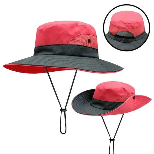 Girls' Ponytail UV Shield Sun Hat by MANDOTOS, featuring a wide brim and adjustable design for sun protection and comfort.