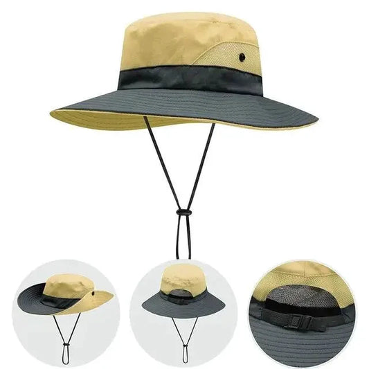 Girls' Ponytail UV Shield Sun Hat by MANDOTOS with wide brim and adjustable strap, lightweight and protective for sunny days.