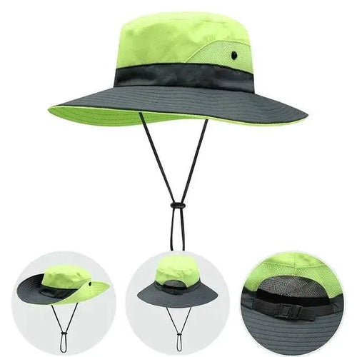 Girls' Ponytail UV Shield Sun Hat by MANDOTOS with adjustable strap and wide brim for sun protection and comfort.