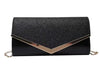 Mandotos Glitzy Striped Sequin Satchel featuring shiny sequins and a stylish striped design, perfect for evening or special occasions.