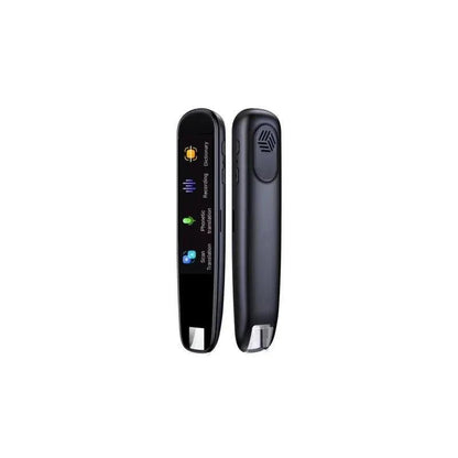 Mandotos Global Language Translator Pen with digital display and language selection buttons, compact travel-friendly device.