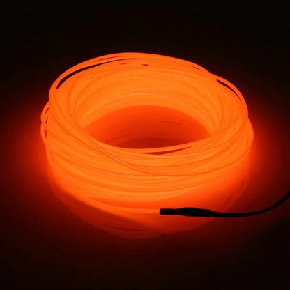 Mandotos glowing EL wire neon tube strings for decor with controller, illuminated flexible lighting for parties and room decor.