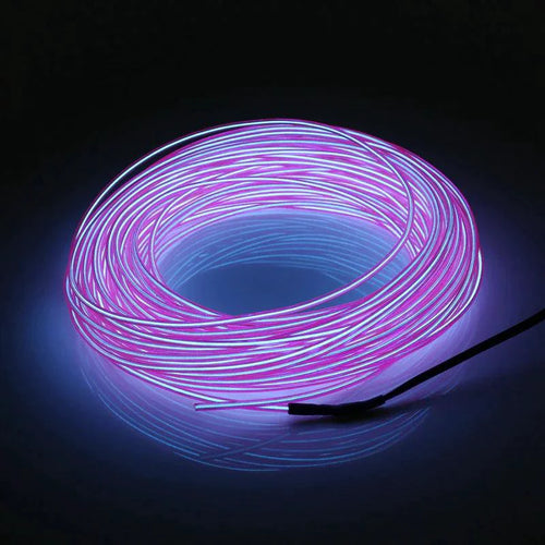 Mandotos glowing EL wire neon tube strings with controller, ideal for decorative lighting and vibrant visual effects.