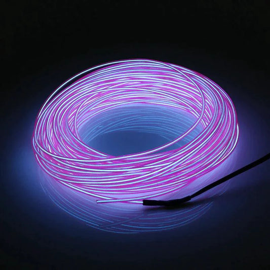 Mandotos glowing EL wire neon tube strings with controller, ideal for decorative lighting and vibrant visual effects.