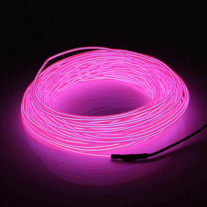 Mandotos glowing EL wire neon tube strings with controller, ideal for decorative lighting and creative light displays.