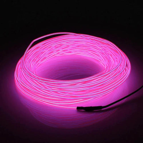 Mandotos glowing EL wire neon tube strings with controller, ideal for decorative lighting and creative light displays.