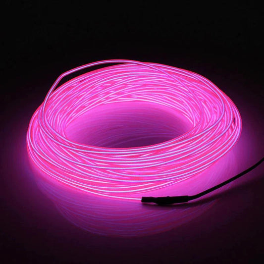 Mandotos glowing EL wire neon tube strings with controller, ideal for decorative lighting and creative light displays.