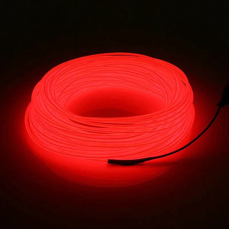 Mandotos glowing EL wire neon tube strings for decor with controller, flexible LED light strips for vibrant nighttime decorations.