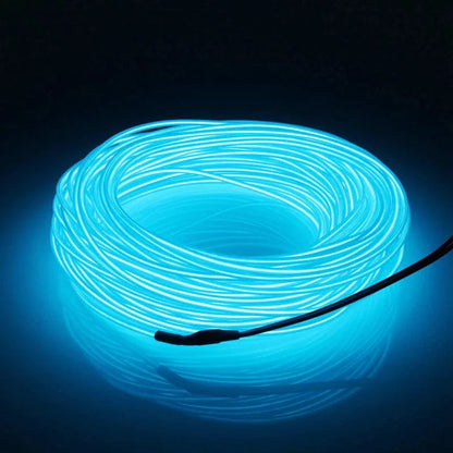 Mandotos glowing EL wire neon tube strings with controller, used for decorative lighting and vibrant visual effects.