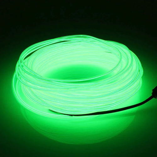 Mandotos glowing EL wire neon tube strings for decor with controller, showcasing vibrant illuminated flexible light strips.