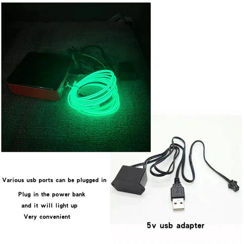 Mandotos glowing EL wire neon tube strings for decor with controller, illuminated flexible neon lighting for events and creative displays.