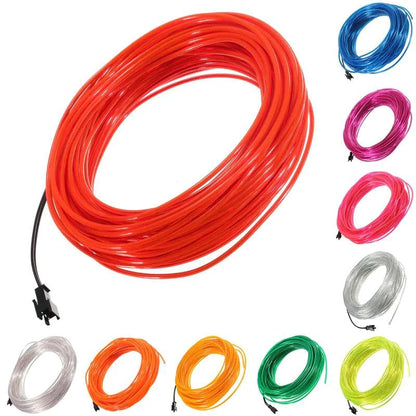 Mandotos glowing EL wire neon tube strings for decor with controller, flexible LED light strips for vibrant lighting effects