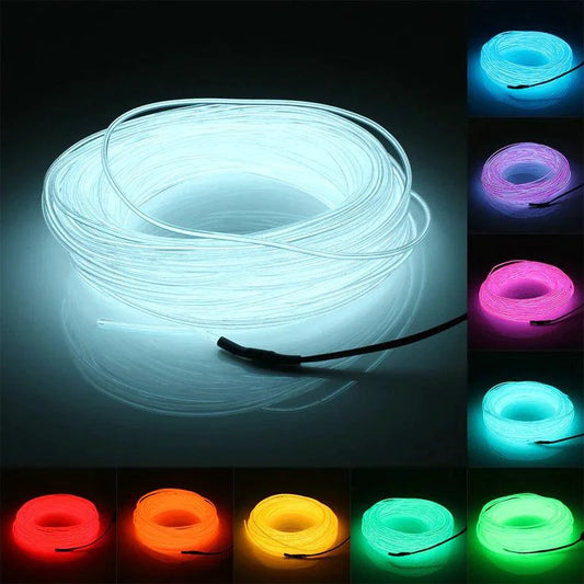 Mandotos glowing EL wire neon tube strings with controller for decorative lighting, flexible and vibrant for creative decor projects.