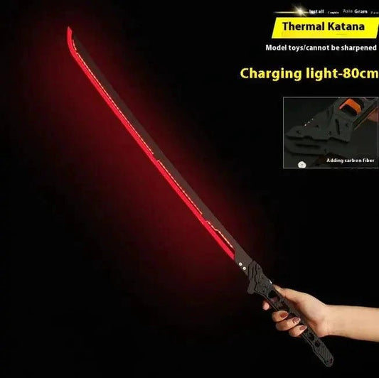Mandotos glowing samurai play sword with illuminated blade and handle, ideal for kids' imaginative sword battles and costume play.