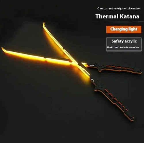 Mandotos glowing samurai play sword with vibrant LED lights, perfect for children's costume and pretend play.
