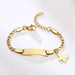 Gold butterfly charm bracelet for kids by MANDOTOS, featuring delicate butterfly charms and adjustable chain.