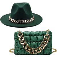 Mandotos Gold Chain Fedora luxury hat featuring a stylish gold chain detail and classic fedora design.