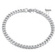 Gold-tone stainless steel Cuban bracelet with 3-11mm links, crafted by MANDOTOS, showcasing a sleek and polished design.