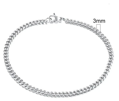 Gold-tone stainless steel Cuban bracelet with 3-11mm links, stylish men's jewelry by MANDOTOS