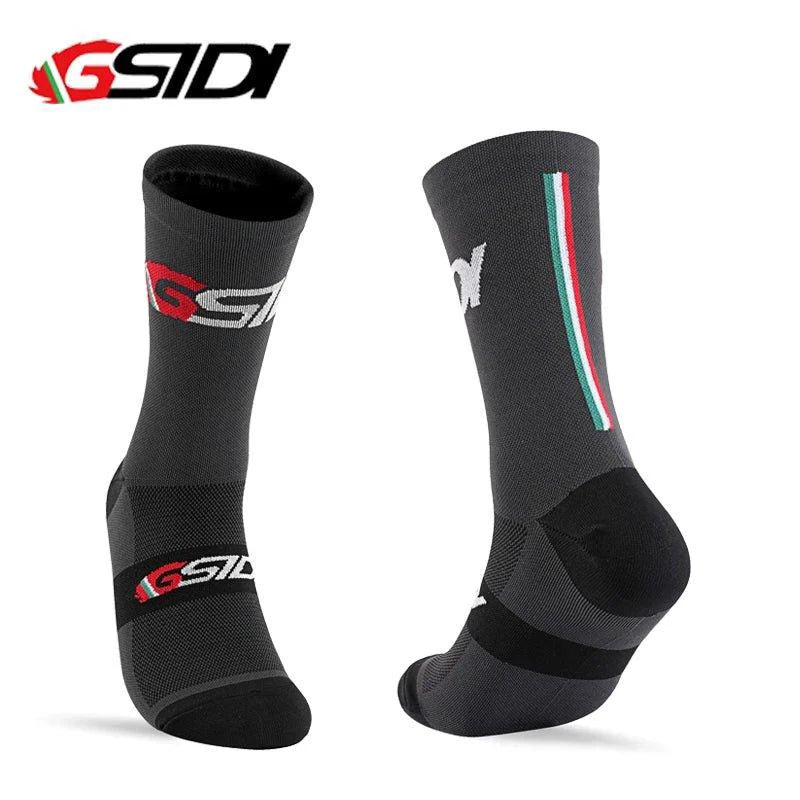 Mandotos Gsidi cycling socks for men and women, high-quality compression sports socks for biking and running.