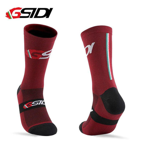 Mandotos Gsidi high-quality compression cycling socks for men and women, ideal for outdoor biking and professional sports running.