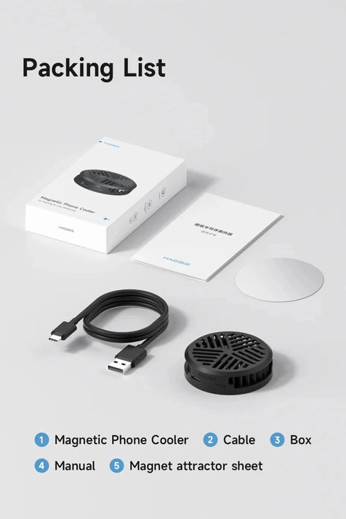 MANDOTOS Hagibis magnetic cell phone cooler, universal cooling fan for iPhone 16 Pro and Black Shark gaming phones, ideal for live streaming.