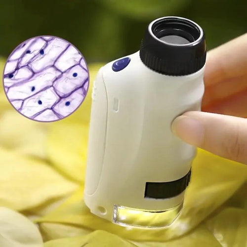 Mandotos handheld microscope kit with adjustable lens and accessories for detailed close-up viewing of small objects.