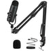 Mandotos Haomuren USB streaming podcast microphone kit with pop filter and adjustable stand on a desk setup.