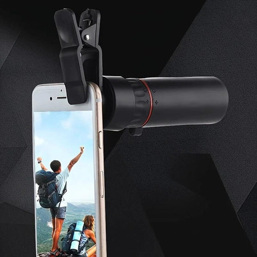 Mandotos HD Monocular Telescope 2000X25 compact and portable for outdoor activities, showing the sleek black design and adjustable focus.