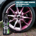 MANDOTOS HGKJ car paint and wheel iron particles remover spray cleaning metal surfaces and auto rims from rust and dust buildup.
