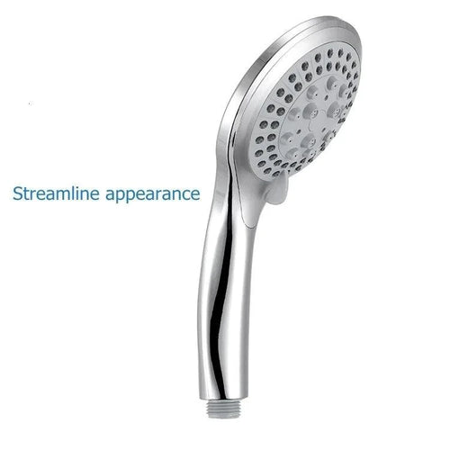 High-pressure MANDOTOS handheld shower with 5 spray modes and flexible hose for versatile bathroom use