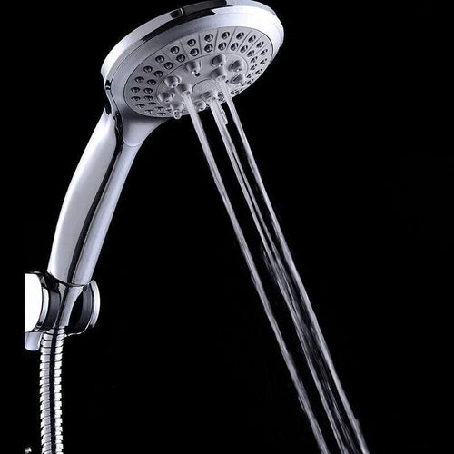 Mandotos high-pressure handheld shower with 5 spray modes and flexible hose for versatile bathroom use